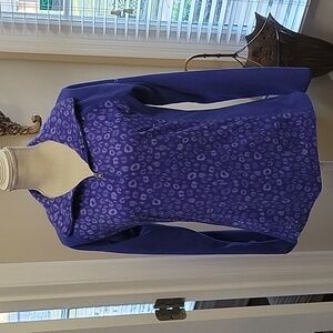 Columbia blue purple animal print soft fleece 1/4 zip top Long sleeve Med EUC…
